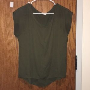 Silk Olive Green Flow Shirt